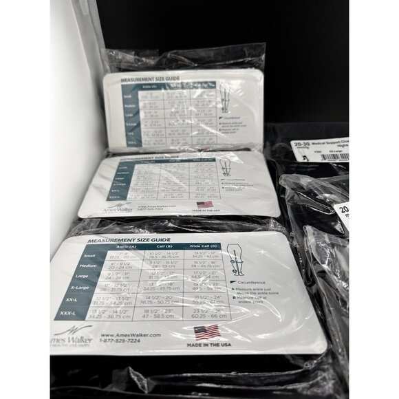 6 Packs Ames Walker 20-30mmHg Compression Stockings Knee High Closed Toe XXL NEW - Picture 2 of 9